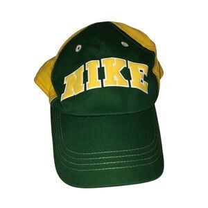 Nike Child Kids Youth Size Green Yellow Big Logo Strap Back Baseball Cap Hat